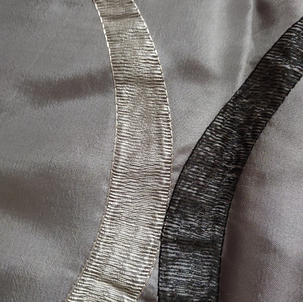 Satin Embroidered swirls fabric shower curtain taffeta
